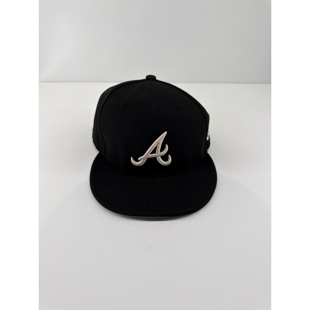 New Era 9FIFTY Atlanta Braves Snapback Hat Black White MLB Baseball Cap